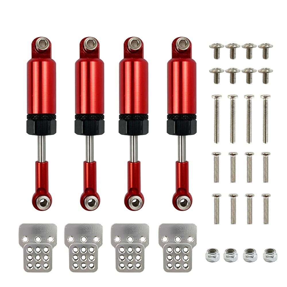Suitable for WPL 1/16 C14 C24 RC Crawler Off-Road Car Truck Metal Shock Absorber Kit Shock Absorber Suspension Parts (Color : Red)