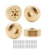 4pcs RC Brass Wheel Weights, Brass Wheel Hex Hub Adapter for 1.9in / 2.2in Beadlock Wheel Rim 1/10 RC Crawler Car Axial SCX10 Capra TRX4 TRX6 (4pcs 15mm Brass Weights) view 1