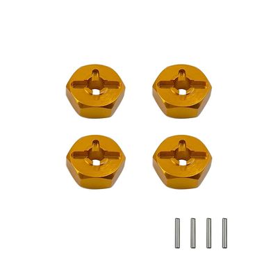 Aluminum Alloy 12mm Combiner Wheel Hub Hex Adapter Upgrades for Wltoys 144001 1/14 & A959 1/18 RC Car Spare Parts (Color : Orange)