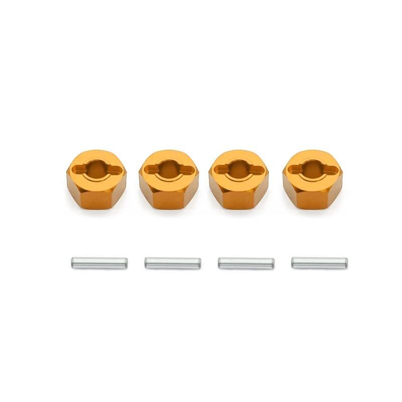 4pcs/Lot Aluminum Wheel Hex Mount 12mm Thickness 7mm for Traxxas 1/10 RC Car Traxxas Slash 4x4 Upgrade Parts (Color : Gold)