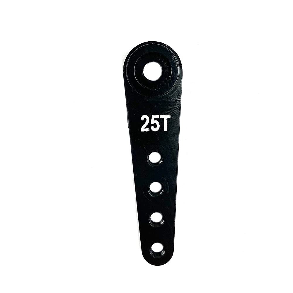 10PCS Aluminum 37mm 25T/24T/23T Metal Extension Steering Servo Arm Horn for 1/10 Scale Models RC Cars Crawler Parts (Color : 25T Black 10PCS)