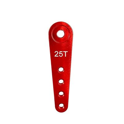10PCS Aluminum 37mm 25T/24T/23T Metal Extension Steering Servo Arm Horn for 1/10 Scale Models RC Cars Crawler Parts (Color : 25T Red 10PCS)