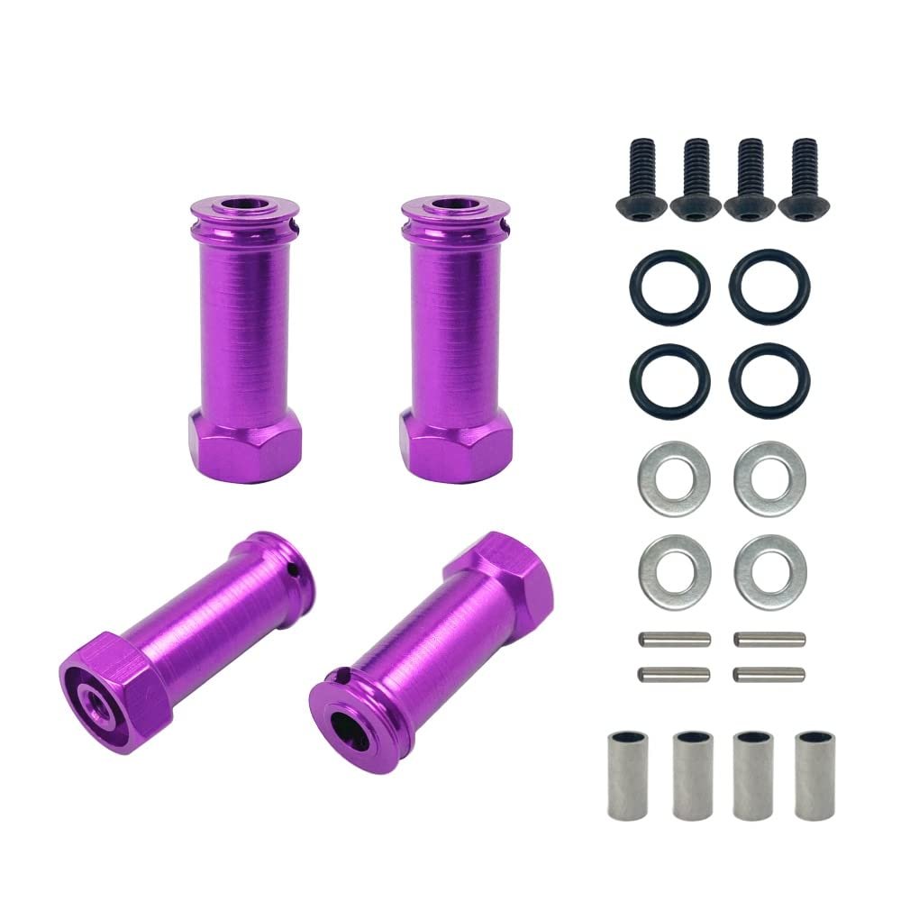 12mm Lengthen Combiner Wheel Hub Hex Adapters 30mm Extension for WLtoys 144001 12428 12423 A959 RC Car Upgrade Spare Parts (Color : Purple)