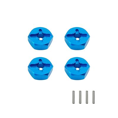 Aluminum Alloy 12mm Combiner Wheel Hub Hex Adapter Upgrades for Wltoys 144001 1/14 & A959 1/18 RC Car Spare Parts (Color : Blue)