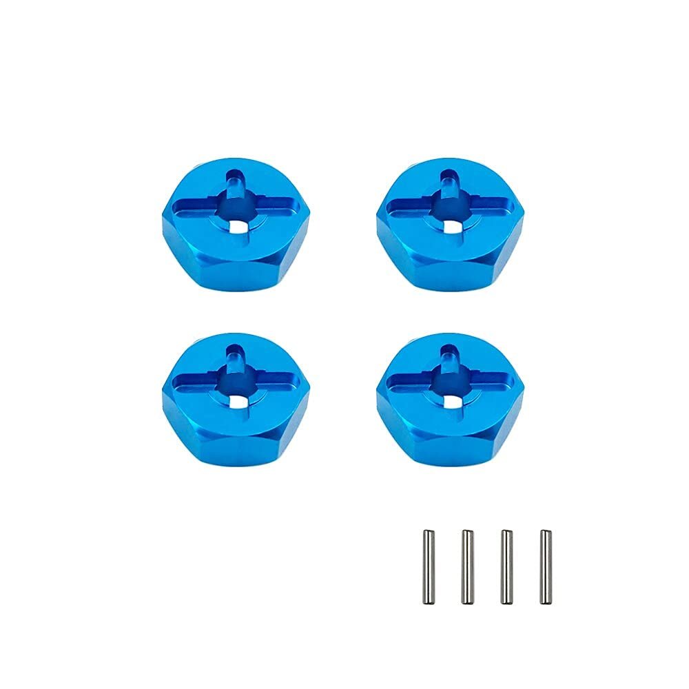 Aluminum Alloy 12mm Combiner Wheel Hub Hex Adapter Upgrades for Wltoys 144001 1/14 & A959 1/18 RC Car Spare Parts (Color : Blue)