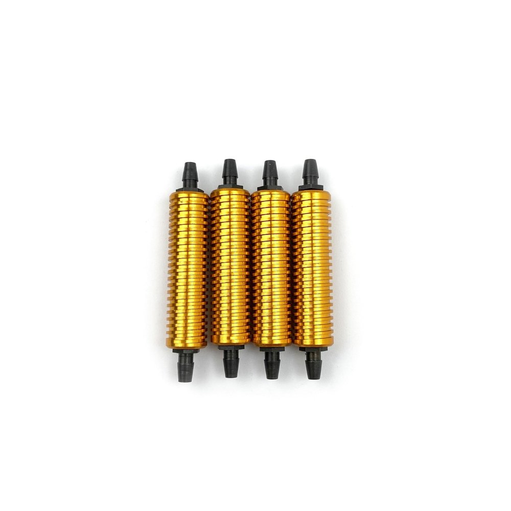 Alloy Aluminum Nitro Exhaust Gas/Fuel/Back Pressure Cooler Compatible with 1/10 1/8 RC Nitro Hobby Model Car Upgraded Hop-up rc Parts HSP (Color : 1PCS Yellow)