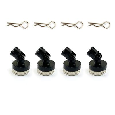 4Pcs/Lot Metal RC Car Drift Remote Control Car Shell Strong Magnet Stealth Body Post Contact Shell Column for 1/10 Scale Models (Color : Black)