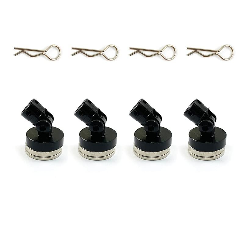 4Pcs/Lot Metal RC Car Drift Remote Control Car Shell Strong Magnet Stealth Body Post Contact Shell Column for 1/10 Scale Models (Color : Black)