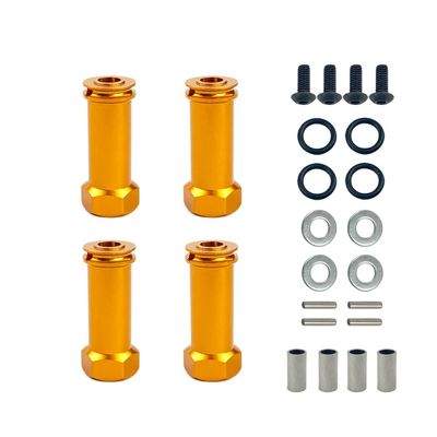AAPIE 12mm Aluminum Wheel Hex Hub Adapters Long 30mm Adaptor Extension Combiner Coupler RC Car Parts for 1/12 Wltoys 12428 12423 (Color : Golden)