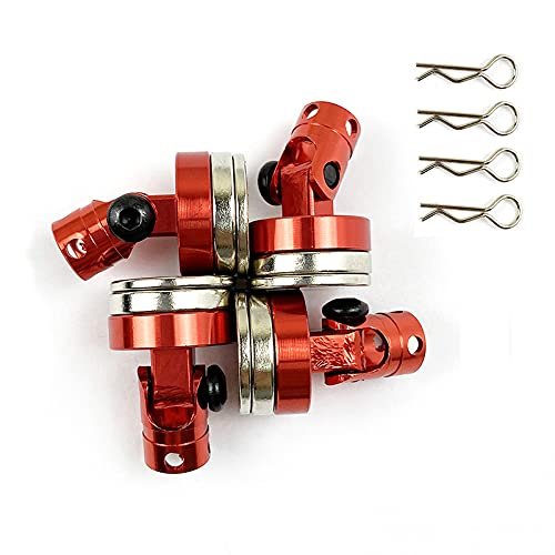4Pcs/Lot Metal RC Car Drift Remote Control Car Shell Strong Magnet Stealth Body Post Contact Shell Column for 1/10 Scale Models (Color : Red)