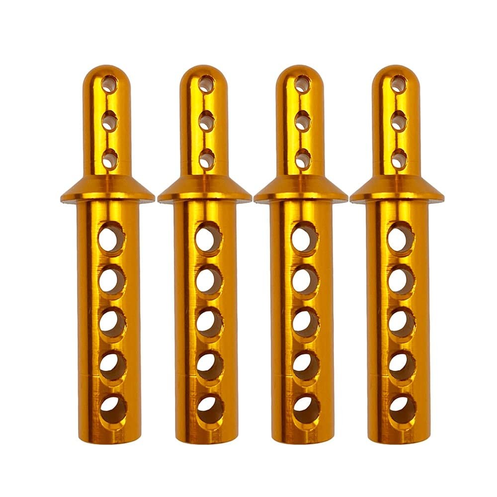 4Pcs/Lot Compatible with HSP 108037 188037 Aluminum Car Shell Column Body Mounts 08007 1/10 Upgrade Parts for 94108 94188 94111 (Color : 4PCS Yellow)