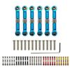 6Pcs Adjustable for Wltoys 1/18 A949 A959 A969 A979 K929 Aluminum Upgrade Spare Parts Metal Linkage Pull Rod Servo Link A959-B (Color : Titanium) view 2