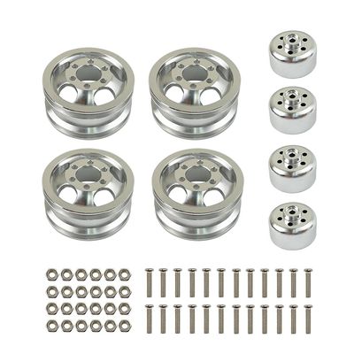 Upgrade Metal Wheel Rim Kit Wheel Hub for WPL B1 B-1 B14 B-14 B16 B-16 B24 B-24 C14 C-14 B36 with Screws RC Truck RC Car Parts (Color : Silver)
