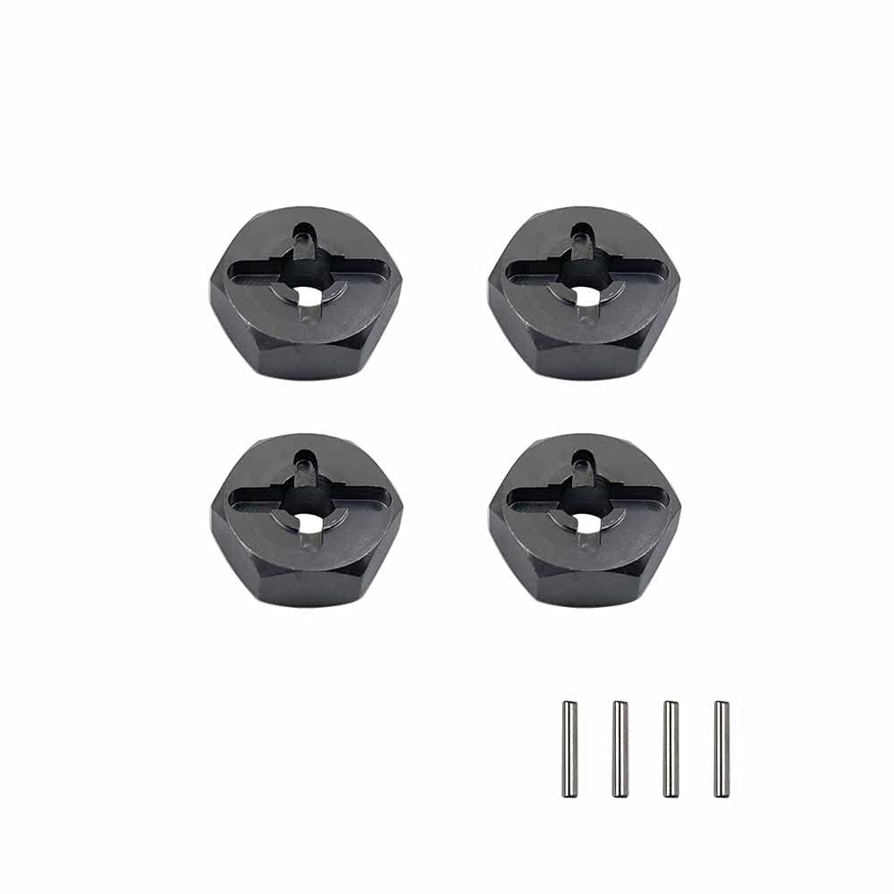 Aluminum Alloy 12mm Combiner Wheel Hub Hex Adapter Upgrades for Wltoys 144001 1/14 & A959 1/18 RC Car Spare Parts (Color : Dark Grey)