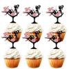 18pcs Pink Glitter 16 Silhouette High Heeled Sitting Girl Cupcake Topper Makeup Spa Theme Party Decoration Supplies Girl Lady 16th Happy Birthday Party Decor Supplies view 1
