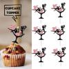18pcs Pink Glitter 16 Silhouette High Heeled Sitting Girl Cupcake Topper Makeup Spa Theme Party Decoration Supplies Girl Lady 16th Happy Birthday Party Decor Supplies view 2