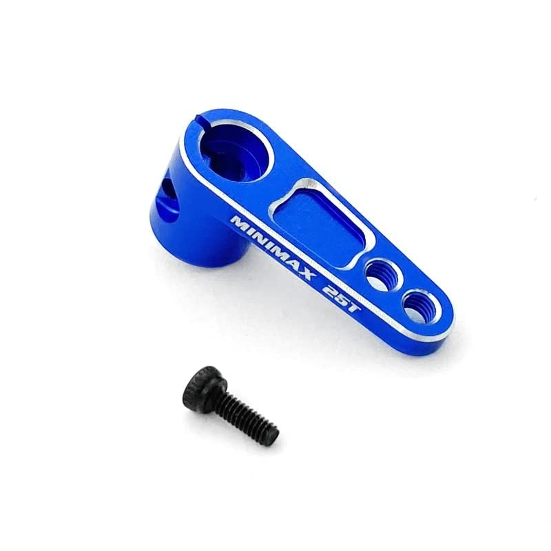 1PCS Metal 25T 28mm Length M3 RC Tooth Steering Servo Arm Heightening for for Traxxas TRX4 RC Crawler Truck RC Car Parts (Color : Blue)