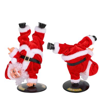 Christmas Funny Santa Dancing and Singing Inverted Santa Electric Rotating Santa Claus Doll, Holiday Interactive Moving Figure Festive Musical Ornament Xmas Funny Decoration