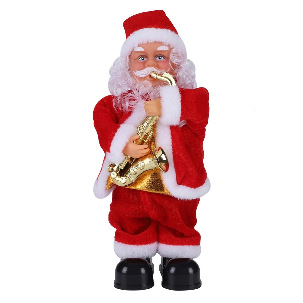 Christmas Funny Santa Dancing and Singing Electric Santa Claus Doll, Holiday Interactive Moving Figure Festive Musical Ornament Xmas Funny Decoration 11.8In