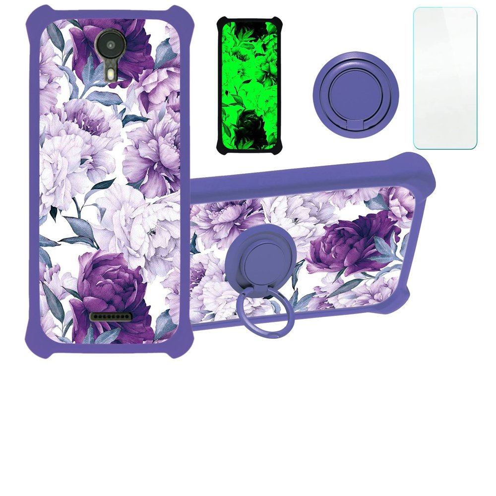 jioeuinly ATT Radiant Core Case Compatible with ATT Radiant Core Phone Case Cover [with Tempered Glass Screen Protector][Hard PC + Soft Silicone][Luminous Effect] YGZ-ZSH