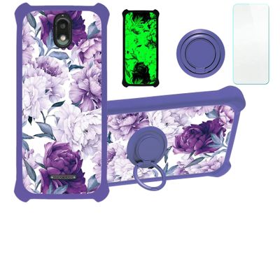 HotPepper Serrano 3 Case Compatible with Hot Pepper Serrano 3 Hpp-L55b Qlink Wireless Phone Case Cover [with Tempered Glass Screen Protector][Hard PC + Soft Silicone][Luminous Effect] YGZ-ZSH