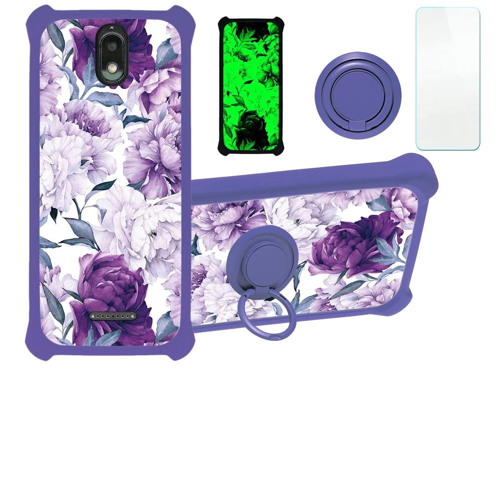 HotPepper Serrano 3 Case Compatible with Hot Pepper Serrano 3 Hpp-L55b Qlink Wireless Phone Case Cover [with Tempered Glass Screen Protector][Hard PC + Soft Silicone][Luminous Effect] YGZ-ZSH