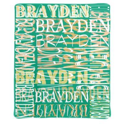 Gypsophila Personalized Name Blanket with Names Custom Blankets Personalized Blankets for Kids Adults 30"40" (Dark Green)