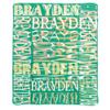 Gypsophila Personalized Name Blanket with Names Custom Blankets Personalized Blankets for Kids Adults 30"40" (Dark Green) view 1