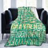 Gypsophila Personalized Name Blanket with Names Custom Blankets Personalized Blankets for Kids Adults 30"40" (Dark Green) view 2