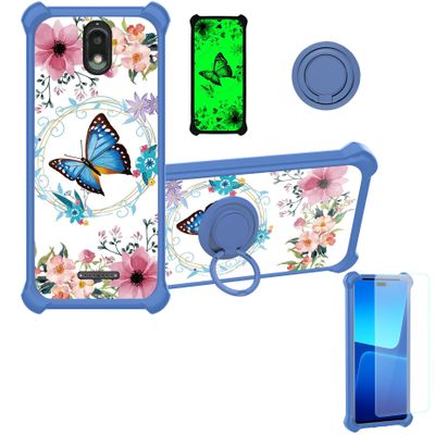 HotPepper Serrano 3 Case Compatible with Hot Pepper Serrano 3 Hpp-L55b Qlink Wireless Phone Case Cover [with Tempered Glass Screen Protector][Hard PC + Soft Silicone][Luminous Effect] YGL-LHD