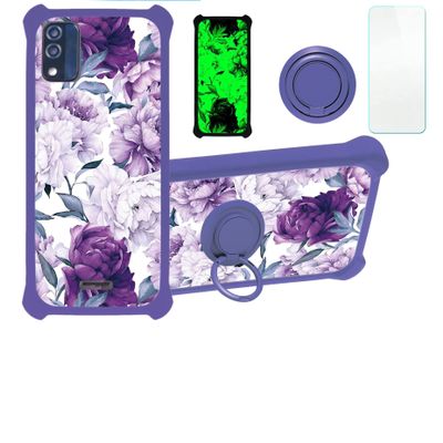 Blu Studio X5 Max 2022 5.7 Inch Case Compatible with Blu Studio X5 Max 2022 5.7 Inch Phone Case Cover [with Tempered Glass Screen Protector][Hard PC + Soft Silicone][Luminous Effect] YGZ-ZSH