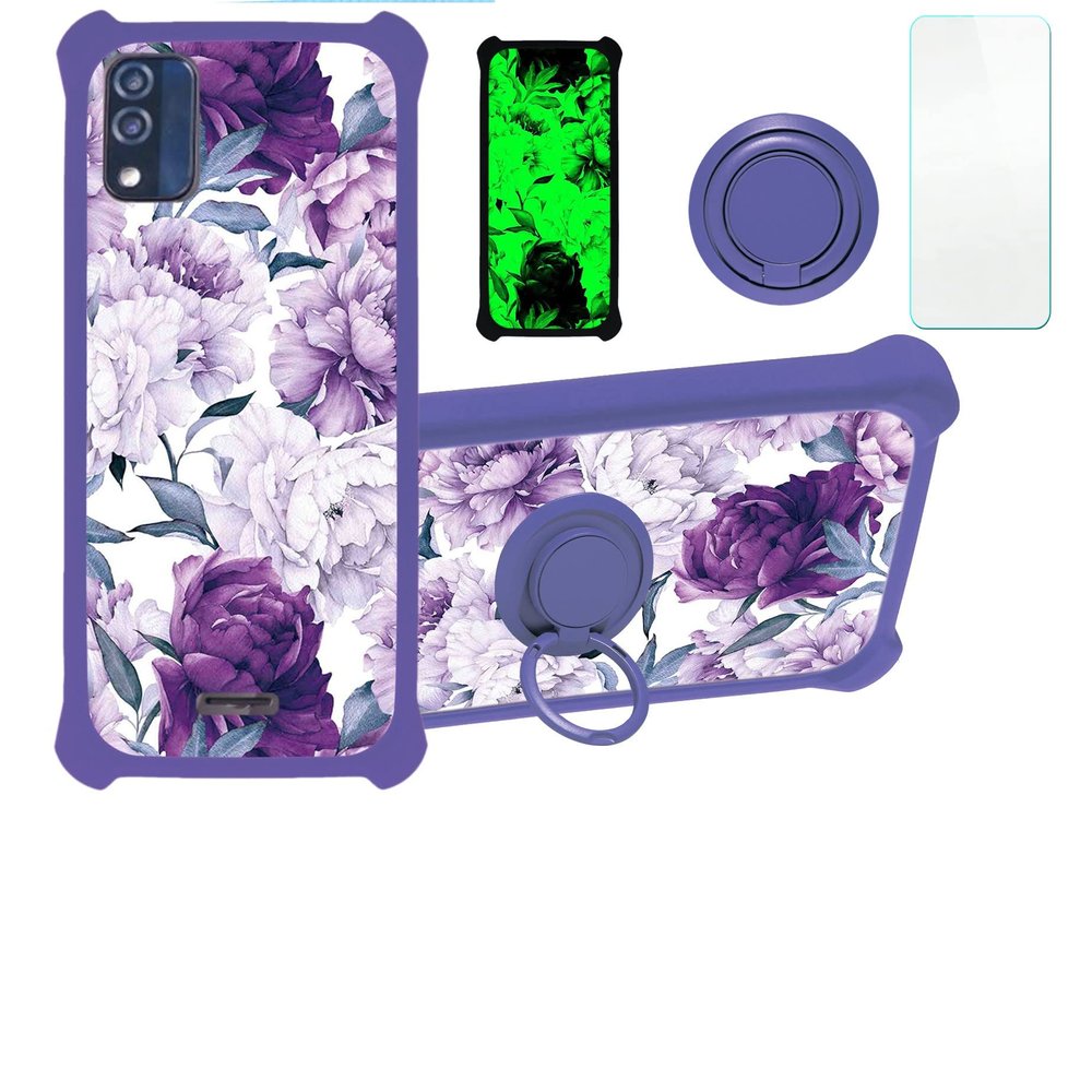 Blu Studio X5 Max 2022 5.7 Inch Case Compatible with Blu Studio X5 Max 2022 5.7 Inch Phone Case Cover [with Tempered Glass Screen Protector][Hard PC + Soft Silicone][Luminous Effect] YGZ-ZSH