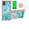 Blu Studio X5 Max 2022 5.7 Inch Case Compatible with Blu Studio X5 Max 2022 5.7 Inch Phone Case Cover [with Tempered Glass Screen Protector][Hard PC + Soft Silicone][Gold Glitter+Luminous] JSF-YHD view 1