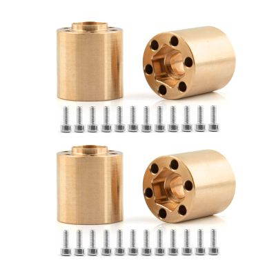 kingsea 4 Pcs Brass Weights 6mm 9mm 12mm 15mm 18mm 22mm Wheel Hex Hubs Brass Adapters Compatible with TRX4 SCX10 1/10 RC Crawler 1.9 2.2 Wheels Hub Rim (22mm)