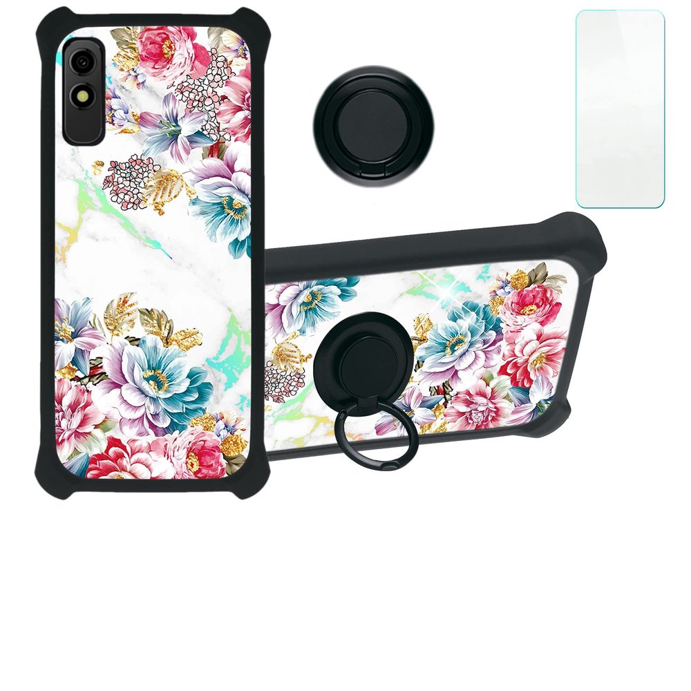 jioeuinly Blu Studio X10 2022 Case Compatible with Blu Studio X10 2022 Phone Case Cover [with Tempered Glass Screen Protector][Hard PC + Soft Silicone][Colorful Reflect Light] IMDH-MDH
