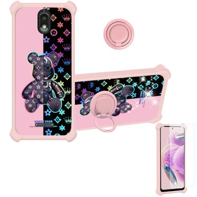 HotPepper Serrano 3 Case Compatible with Hot Pepper Serrano 3 Hpp-L55b Qlink Wireless Phone Case Cover [with Tempered Glass Screen Protector][Hard PC + Soft Silicone][Colorful Reflect Light] IMDF-JXX