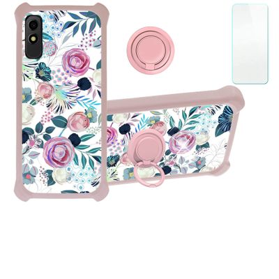 jioeuinly Blu Studio X10 2022 Case Compatible with Blu Studio X10 2022 Phone Case Cover [with Tempered Glass Screen Protector][Hard PC + Soft Silicone][Colorful Reflect Light] IMDF-HUA45
