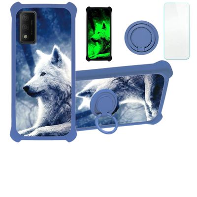 jioeuinly Case for TCL 30 T 30t Case Compatible with TCL 30 T 30t T603dl Phone Case Cover [with Tempered Glass Screen Protector][Hard PC + Soft Silicone][Luminous Effect] YGL-LAN