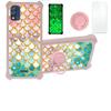 Blu Studio X5 Max 2022 5.7 Inch Case Compatible with Blu Studio X5 Max 2022 5.7 Inch Phone Case Cover [with Tempered Glass Screen Protector][Hard PC + Soft Silicone][Gold Glitter+Luminous] JSF-YL view 1