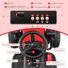 Costzon Ride on Car, 12V Road Roller with Remote Control, Battery Powered Electric Tractor w/Adjustable Drum Roller, LED Lights, Music, USB, Wireless Connection, Electric Car for Kids (Red) view 2