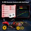 Costzon Ride on Car, 12V Road Roller with Remote Control, Battery Powered Electric Tractor w/Adjustable Drum Roller, LED Lights, Music, USB, Wireless Connection, Electric Car for Kids (Red) view 4