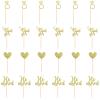 24 Pcs He Asked She Said Yes Cake Topper Gold Cupcake Toppers Heart Diamond Ring Cupcake Picks Glitter Cupcake Decorations for Wedding Engagement Bridal Shower Party Cake Decorations view 1