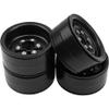 4Pack HIRCQOO Metal 1.9 Wheels 1.9'' Beadlock Wheel Rims Hubs Compatible with Axial SCX10 SCX10-II Traxxas TRX4 RC4WD D90 D110 Tamiya CC01 1/10 RC Crawler,Width 26mm (Black) view 1