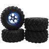 HIRCQOO 4.72''OD Rubber Tires & Wheel Rim 12mm Hex Hub Compatible with RedCat Volcano Traxxas Rustler HPI HSP Tamiya Exceed Himoto 1/10 Off-Road Monster Truck,120mmx56mm (Blue) view 2