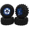 HIRCQOO 4.72''OD Rubber Tires & Wheel Rim 12mm Hex Hub Compatible with RedCat Volcano Traxxas Rustler HPI HSP Tamiya Exceed Himoto 1/10 Off-Road Monster Truck,120mmx56mm (Blue) view 3