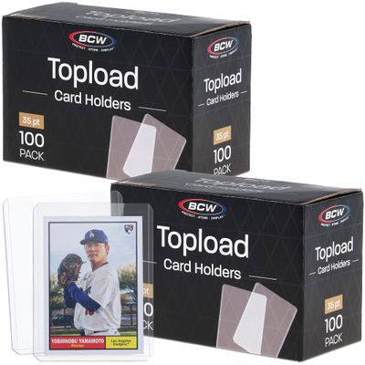 BCW 3x4 Standard Topload Card Holders | 200 Pack | Rigid Toploaders for Cards | Standard Trading Card Toploaders for Baseball, Pokmon, MTG, Sports Cards | Holds Up to 20 pt