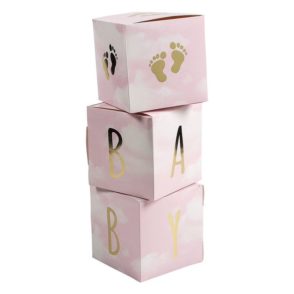 Baby Girl Block Centerpiece 3 Pieces