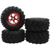 HIRCQOO 4.72''OD Rubber Tires & Wheel Rim 12mm Hex Hub Compatible with RedCat Volcano Traxxas Rustler HPI HSP Tamiya Exceed Himoto 1/10 Off-Road Monster Truck,120mmx56mm (Red) view 2