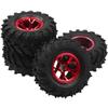 HIRCQOO 4.72''OD Rubber Tires & Wheel Rim 12mm Hex Hub Compatible with RedCat Volcano Traxxas Rustler HPI HSP Tamiya Exceed Himoto 1/10 Off-Road Monster Truck,120mmx56mm (Red) view 3