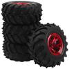 HIRCQOO 4.72''OD Rubber Tires & Wheel Rim 12mm Hex Hub Compatible with RedCat Volcano Traxxas Rustler HPI HSP Tamiya Exceed Himoto 1/10 Off-Road Monster Truck,120mmx56mm (Red) view 4